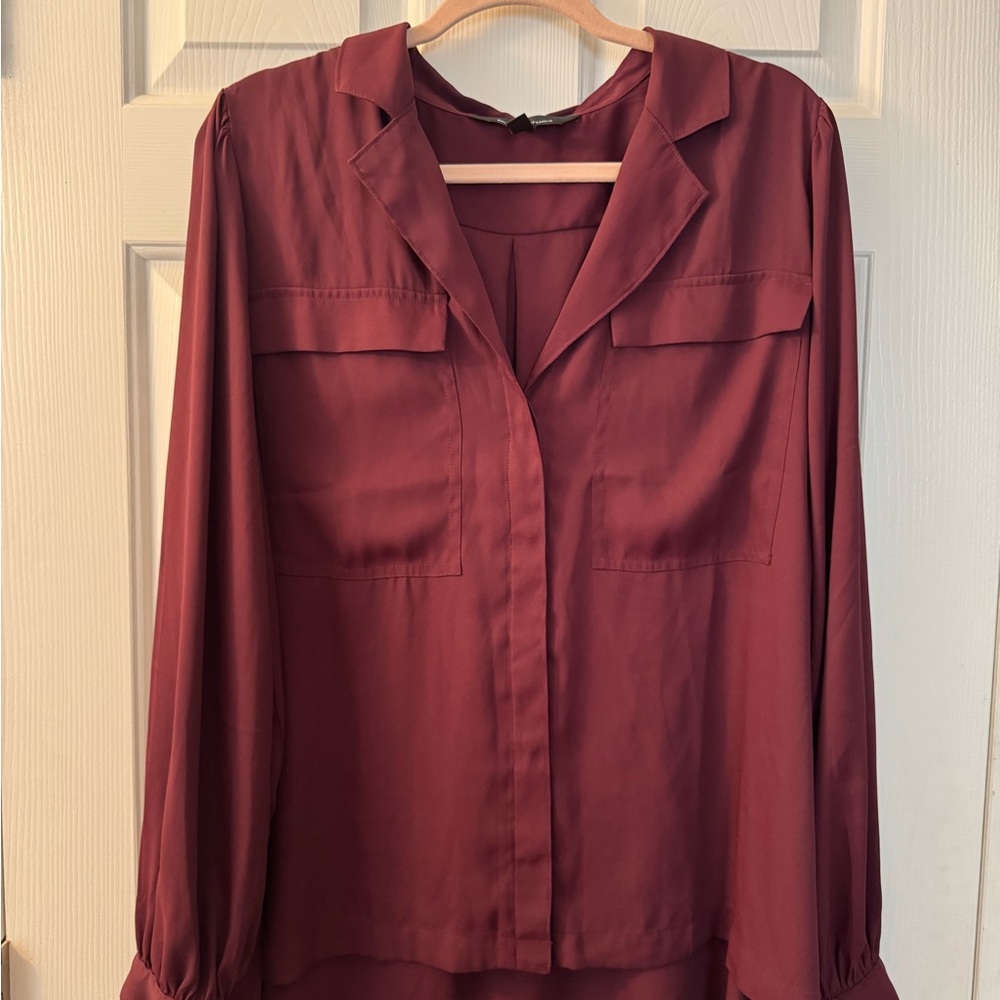 White House Black Market Deep Red Blouse